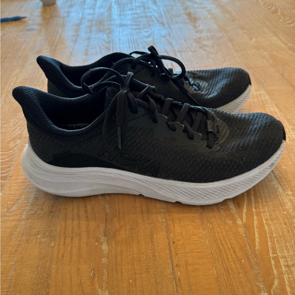 Hoka Black Solimar Athletic Shoes with White Soles - Picture 2 of 8
